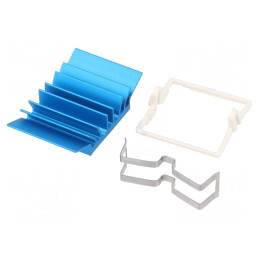 Radiator extrudat cu aripioare BGA albastru 21x21mm | Electronic-mag.ro | Componente Electronice