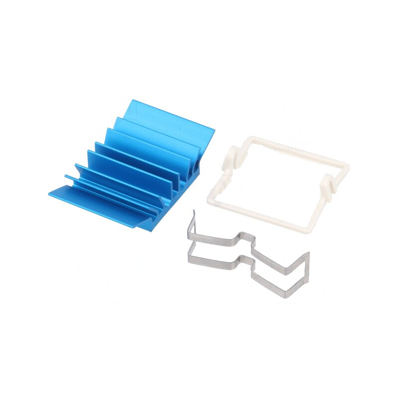 Radiator extrudat cu aripioare BGA albastru 21x21mm | Electronic-mag.ro | Componente Electronice