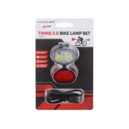 Torch: LED bike torch | 20lm,120lm | cable USB A plug-USB C plug | FBS0071