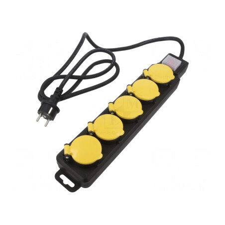 Prelungitor cu 5 Prize 1,5m 250VAC 16A | Electronic-mag.ro | Componente Electronice
