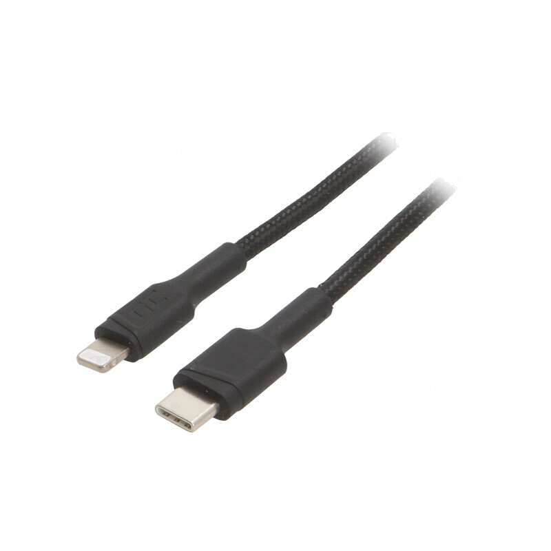 Cablu USB 2.0 Lightning la USB-C 1m Negru 18W | Electronic-mag.ro | Componente Electronice