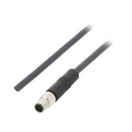 Conector M5 mufă tată 3 pini aurit IP67 60V | Electronic-mag.ro | Componente Electronice