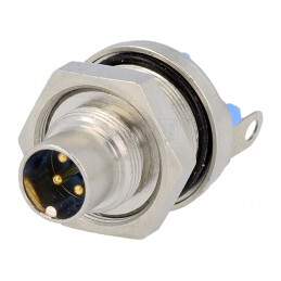 Conector M9 Soclu Tată Aurit IP65 60V 4 Pin | Electronic-mag.ro | Componente Electronice