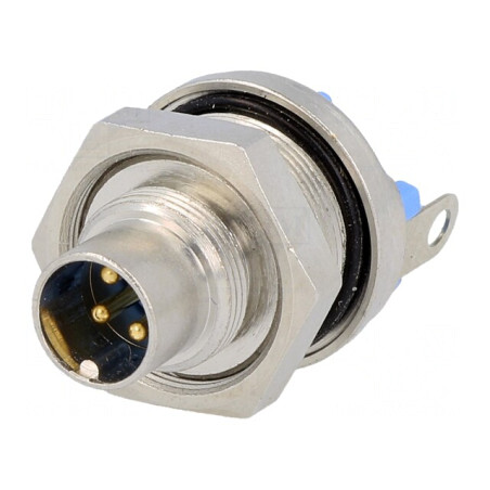 Conector M9 Soclu Tată Aurit IP65 60V 4 Pin | Electronic-mag.ro | Componente Electronice