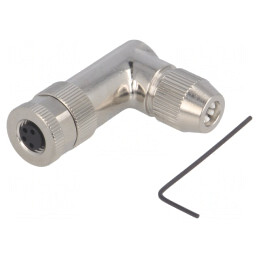 Conector M8 Mamă 4 Pin 90° Ecranat pe Cablu | Electronic-mag.ro | Componente Electronice