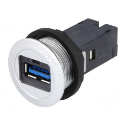 Soclu USB 22mm har-port IP20 Argintiu | Electronic-mag.ro | Componente Electronice