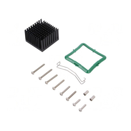 Radiator Extrudat cu Aripioare Neagră 40x40x24.5mm | Electronic-mag.ro | Componente Electronice