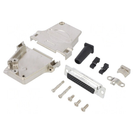 Conector D-Sub HD 44-PIN mamă 45° lipire cablu gold flash | Electronic-mag.ro | Componente Electronice