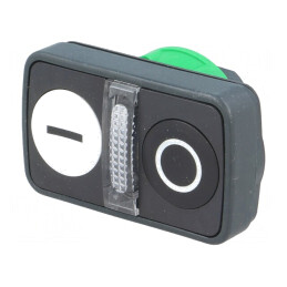 Comutator dublu 22mm IP66 alb/negru | Electronic-mag.ro | Componente Electronice