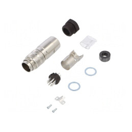 Conector M16 Mufă Lipire Cablu 8 PIN 3A 100V Drept | Electronic-mag.ro | Componente Electronice
