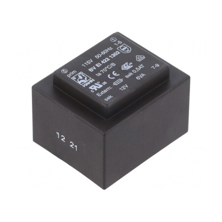 Transformator încapsulat 6VA 12V 500mA PCB | Electronic-mag.ro | Componente Electronice