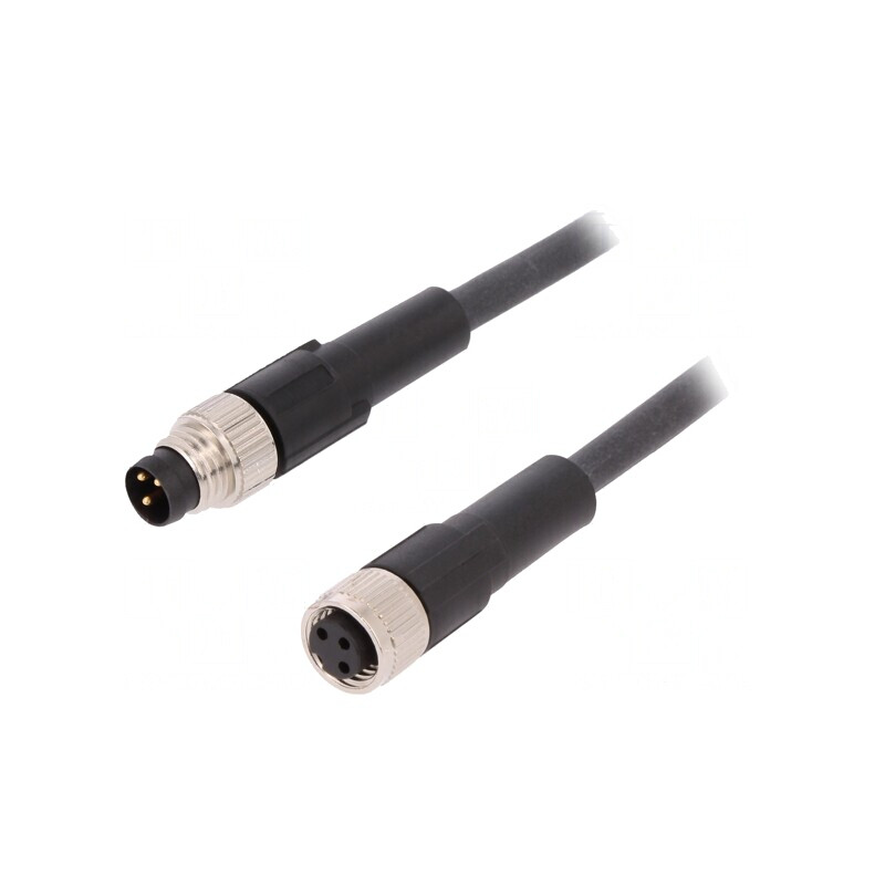 Cablu de conectare M8 3PIN 2m 60VAC 4A PUR | Electronic-mag.ro | Componente Electronice