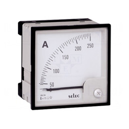 Ampermetru pe panou 0-250A 96x96mm | Electronic-mag.ro | Componente Electronice