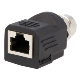Adaptor M12 Mamă la RJ45 Soclu Ethernet 4-Pin | Electronic-mag.ro | Componente Electronice