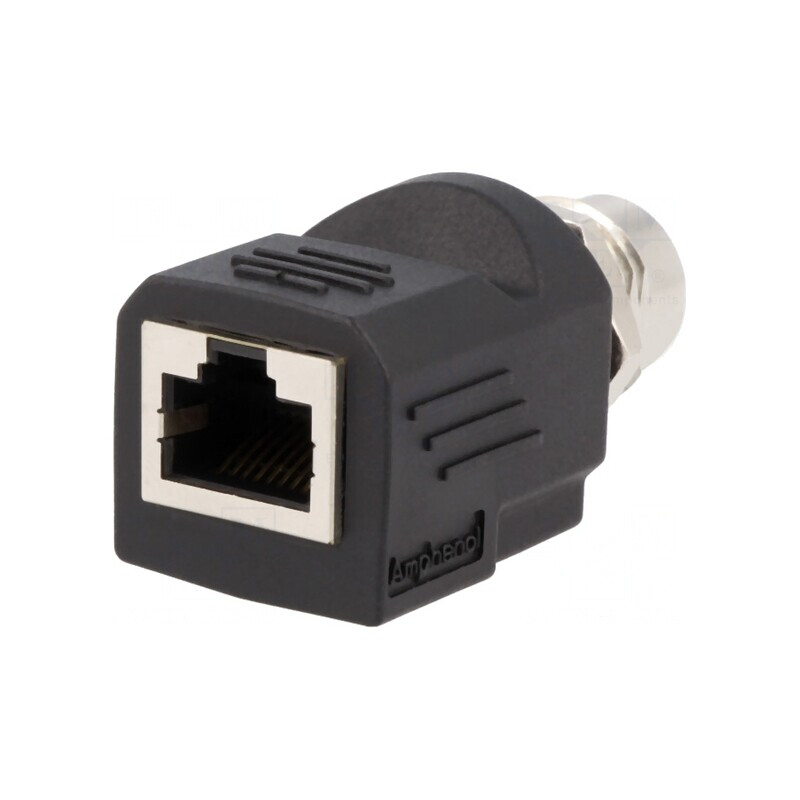 Adaptor M12 Mamă la RJ45 Soclu Ethernet 4-Pin | Electronic-mag.ro | Componente Electronice
