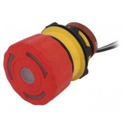 Comutator de Siguranță 22mm cu LED Roșu 24V 2NC | Electronic-mag.ro | Componente Electronice