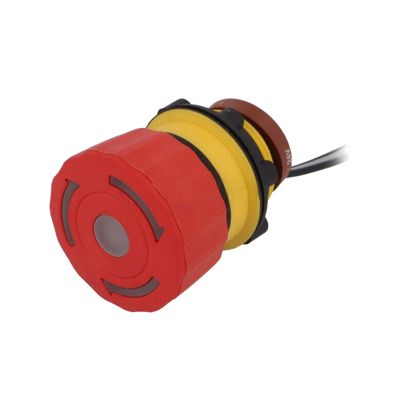 Comutator de Siguranță 22mm cu LED Roșu 24V 2NC | Electronic-mag.ro | Componente Electronice