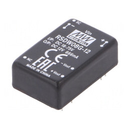 Convertor DC/DC 8W 18-75V la 12V 666mA THT | Electronic-mag.ro | Componente Electronice