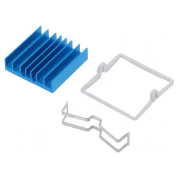 Radiator Extrudat cu Aripioare BGA Albastru 29mm x 29mm | Electronic-mag.ro | Componente Electronice