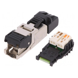 Mufă RJ45 8P8C Cat 6a Ecranat cu Capac de Protecție Aurit