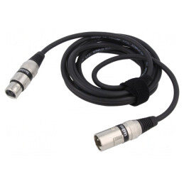 Cablu XLR 3 Pin Masculin Feminin 3m Negru | Electronic-mag.ro | Componente Electronice