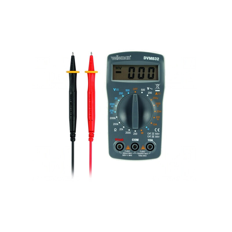 Multimetru Digital LCD 3,5 Cifre 0-500V DVM832 | Electronic-mag.ro | Componente Electronice