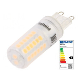 Lampă LED | alb cald | G9 | 230VAC | 570lm | P: 4,8W | 2700K | CRImin: 80 | 8718699657802