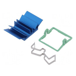 Radiator Extrudat cu Aripioare BGA Albastru 19mm x 19mm | Electronic-mag.ro | Componente Electronice