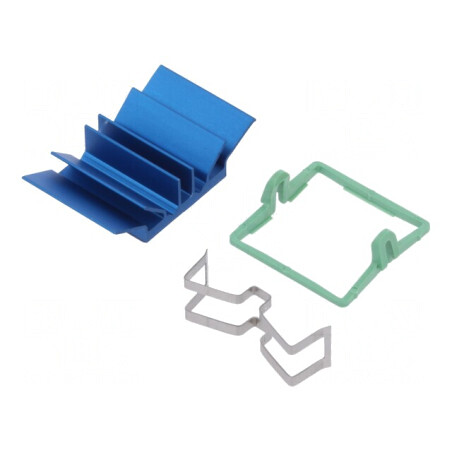 Radiator Extrudat cu Aripioare BGA Albastru 19mm x 19mm | Electronic-mag.ro | Componente Electronice