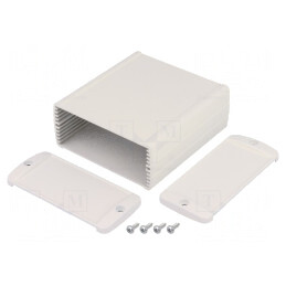 Carcasă universală aluminiu gri TEKAM 85x100x37mm | Electronic-mag.ro | Componente Electronice