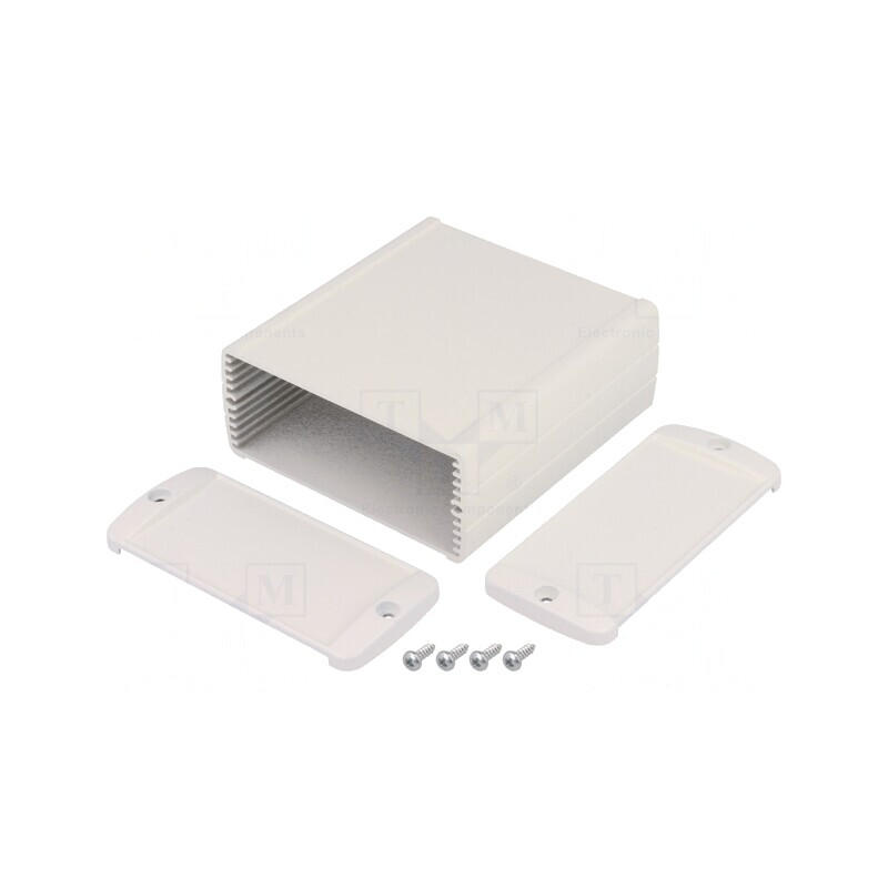 Carcasă universală aluminiu gri TEKAM 85x100x37mm | Electronic-mag.ro | Componente Electronice