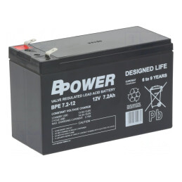 Baterie 12V 7,2Ah AGM fără întreținere | Electronic-mag.ro | Componente Electronice