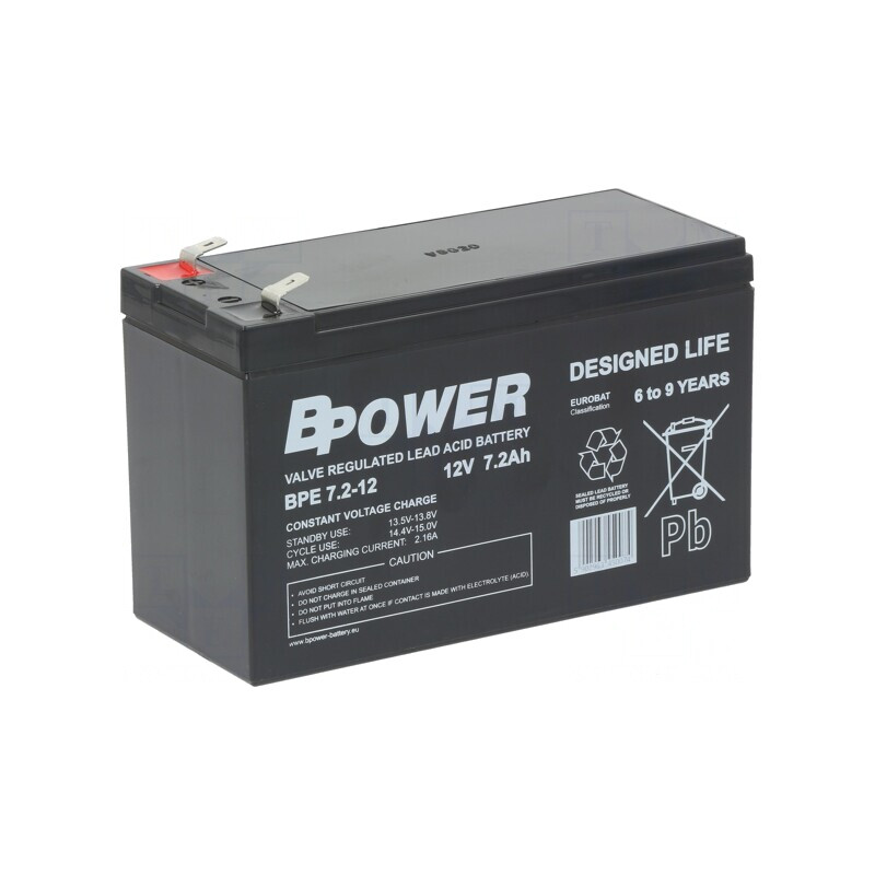 Baterie 12V 7,2Ah AGM fără întreținere | Electronic-mag.ro | Componente Electronice