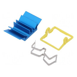 Radiator extrudat cu aripioare BGA albastră 17x17mm | Electronic-mag.ro | Componente Electronice