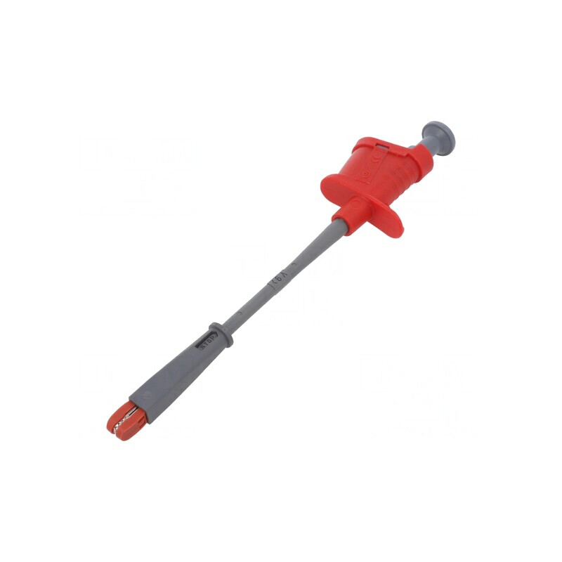 Clips de măsurare crocodil 6A roşu 4mm nichelat | Electronic-mag.ro | Componente Electronice