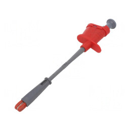 Clips de măsurare crocodil 6A roşu 4mm nichelat | Electronic-mag.ro | Componente Electronice