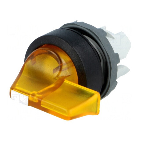 Comutator Rotativ 22mm 3 Poziții Galben IP66 | Electronic-mag.ro | Componente Electronice