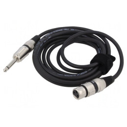 Cablu Audio Jack 6,3mm la XLR Feminin 3m Negru | Electronic-mag.ro | Componente Electronice