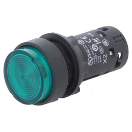 Comutator apăsare 22mm 1 NO verde | Electronic-mag.ro | Componente Electronice