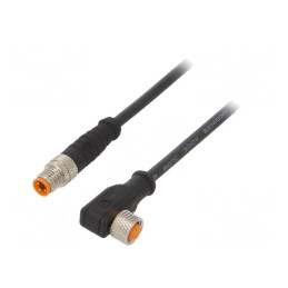Cablu de conectare | M8 | PIN: 3 | 2m | mufă | 4A | -25÷80°C | PUR | IP67 | 0810 0806 03 L1 300 2M