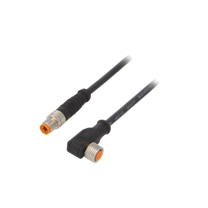 Cablu de conectare M8 3 pini 2m PUR IP67 | Electronic-mag.ro | Componente Electronice