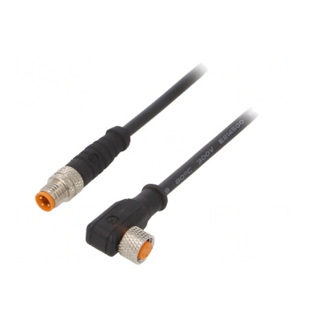 Cablu de conectare M8 3 pini 2m PUR IP67 | Electronic-mag.ro | Componente Electronice