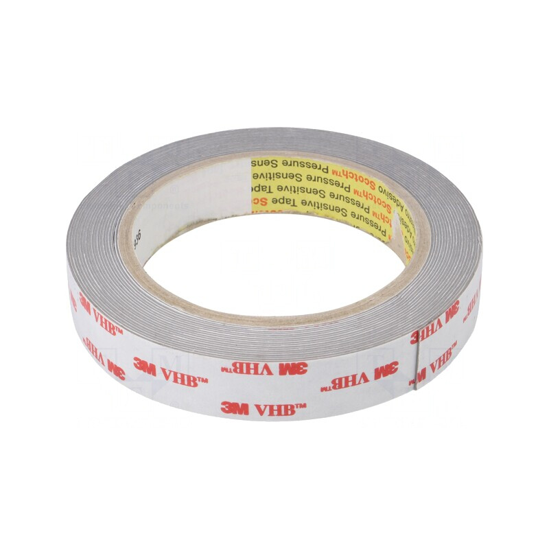 Bandă adezivă gri acrilică 19mm x 5,5m 3M | Electronic-mag.ro | Componente Electronice