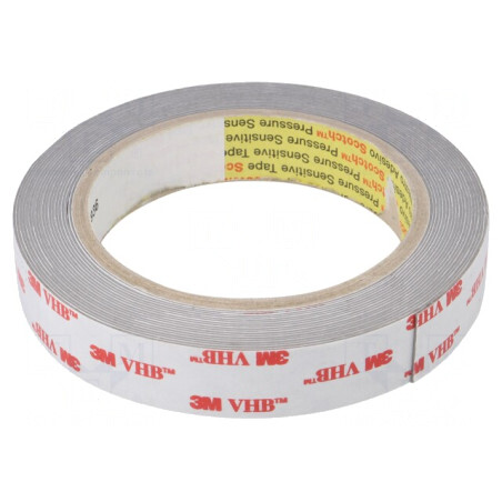 Bandă adezivă gri acrilică 19mm x 5,5m 3M | Electronic-mag.ro | Componente Electronice