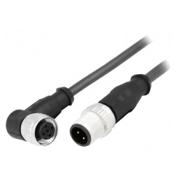 Cablu senzori automatizări M12-M12 1m | Electronic-mag.ro | Componente Electronice