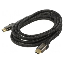 Cablu HDMI 2.1 Textil 3m Negru | Electronic-mag.ro | Componente Electronice