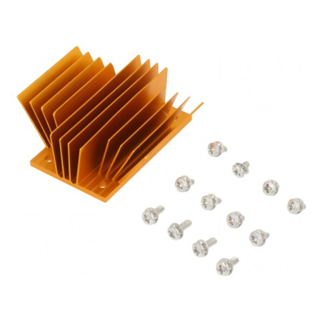Radiator cu aripioare BGA aurie 58x37mm | Electronic-mag.ro | Componente Electronice