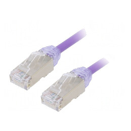 Patch cord F/UTP Cat6a 3m Violet LSZH 28AWG | Electronic-mag.ro | Componente Electronice