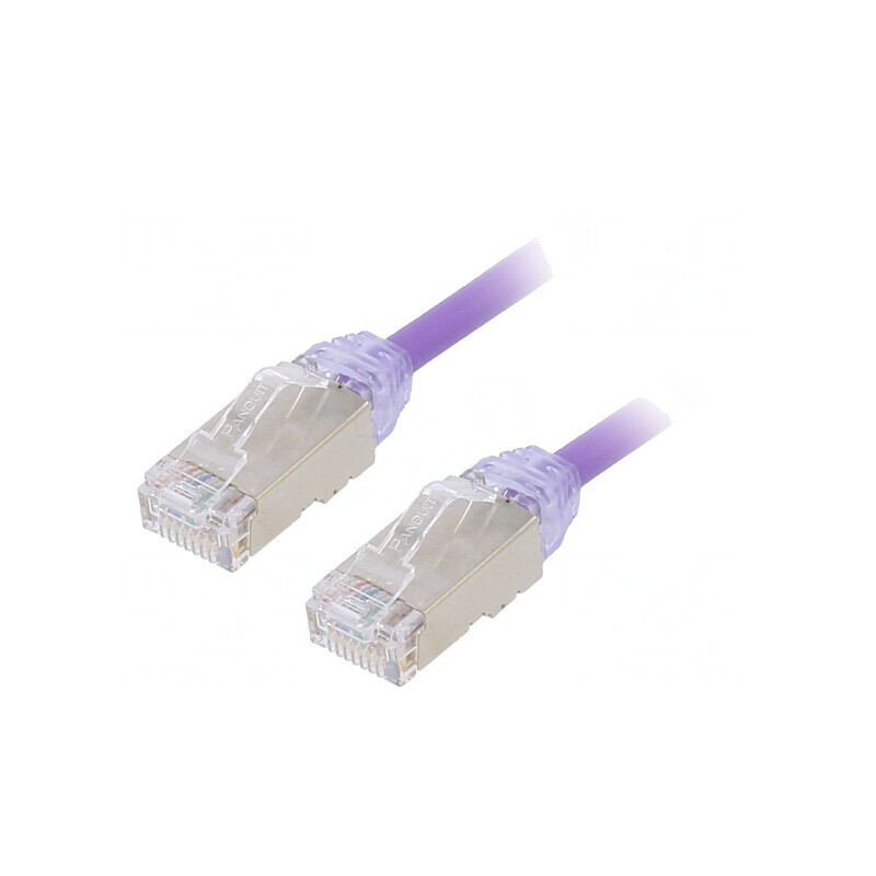 Patch cord F/UTP Cat6a 3m Violet LSZH 28AWG | Electronic-mag.ro | Componente Electronice