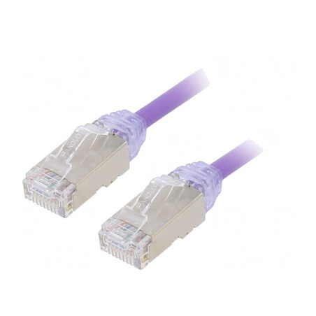 Patch cord F/UTP Cat6a 3m Violet LSZH 28AWG | Electronic-mag.ro | Componente Electronice
